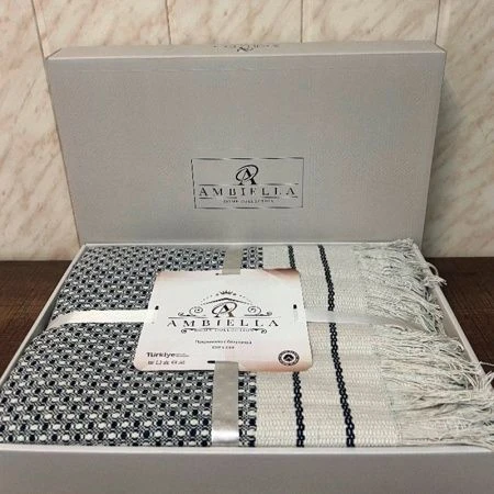 Покрывало жаккард  220*240 FAMILY в коробке, антрацитовый