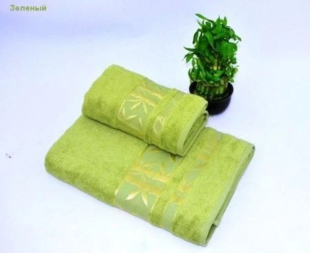 яяяНабор полотенец 2пр 50*90/70*140 бамбук Karna ALTIN AGAC (Зеленый)