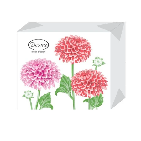 Салфетки бумажные Desna Design 40шт однослойные 25*25 Три георгина  (32)