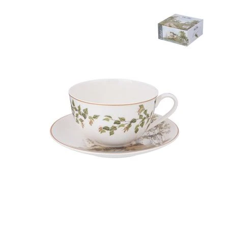 Чайный набор 2пр фарфор БЕРЁЗКИ на 1 персону 300мл подар.уп. (24)