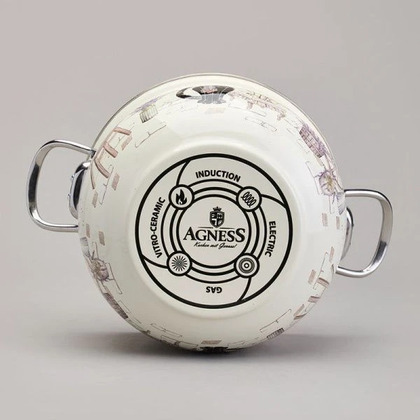 Кастрюля 3,8л эмаль Lavander Cats со стекл.крышкой 22см (6)