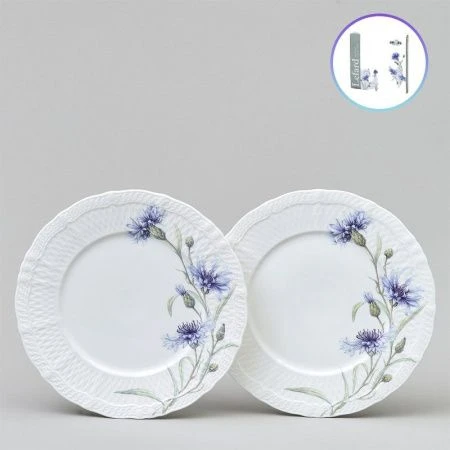 Тарелки мелкие набор 2шт 20,5см фарфор ВАСИЛЬКИ десертные (24)