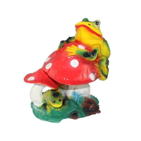 Фигура садовая ЛЯГУШКА на мухоморе (Н=40 см) М010 гипс