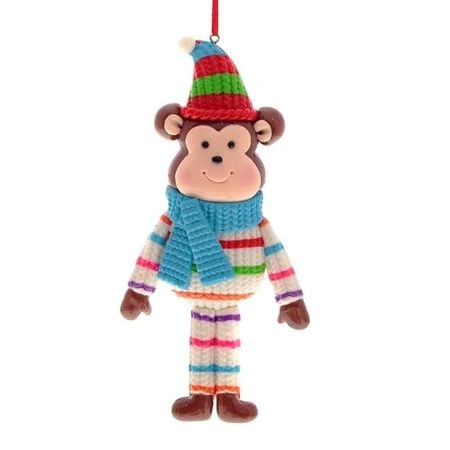 Игрушка новогодняя на елку ОБЕЗЬЯНКА 8,9*2*14,5см  (144)