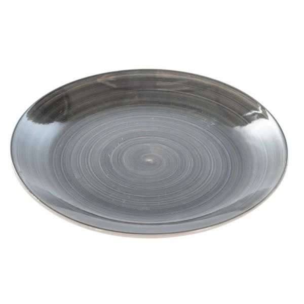 Тарелка мелкая 19см керамика Аэрография СЕРЕБРО десертная (6/48)