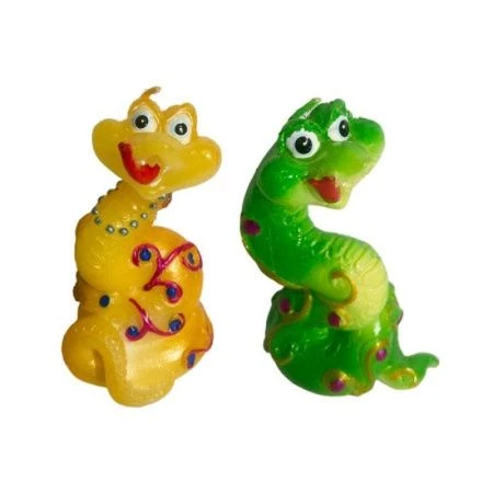 Свеча декоративная ЗМЕЙКА с монетками h8,5см парафин 2 вида (12/192)