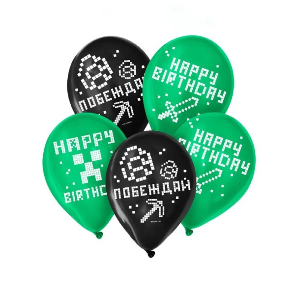 Шар воздушный латекс (набор 5шт) Побеждай 12"