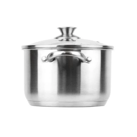 Кастрюля 2,1л 16*10,5см нерж.сталь АФИНА стекл.крышка капсулированное индукционное дно LR02-266