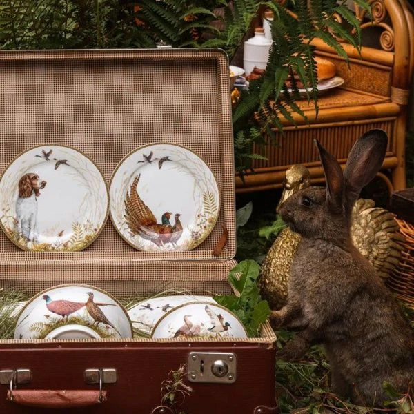 Тарелка мелкая 20,5см фарфор ОХОТА десертная (24)