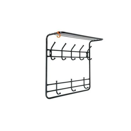 Вешалка настенная с полкой 2-х ярусная 60*22*58см металл черная (1)