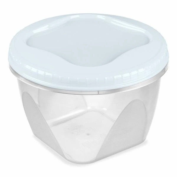 Банка для продуктов 450мл пластик ТОНДО с завинчивающейся крышкой светло-голубая С284СГЛ (24)