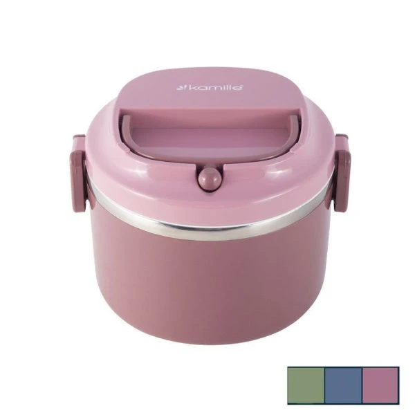 Ланч-бокс 1л нерж.колба, пласт.корпус голубой/салатовый, арт.2135 (48)