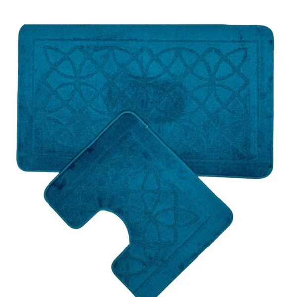 Набор ковриков в ванную полипропилен 2пр 60*100/50*60 MAXIMUS FLORA STAR BLUE голубой 2534