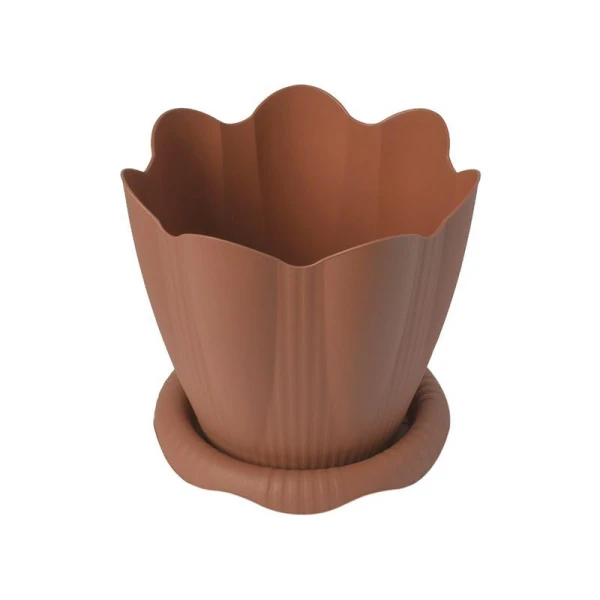 Горшок цветочный 1,5л d16см пластик ЭДЕЛЬВЕЙС терракот с поддоном С191Т (20)