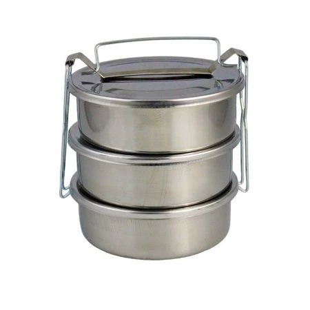 Ланч-бокс 3-х секционный 660мл 12*0,6см нерж.сталь Hira (20)