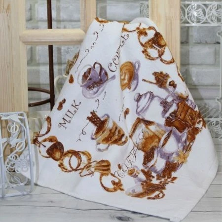 Полотенце 46*70см махровое двустороннее кофейное 4213067