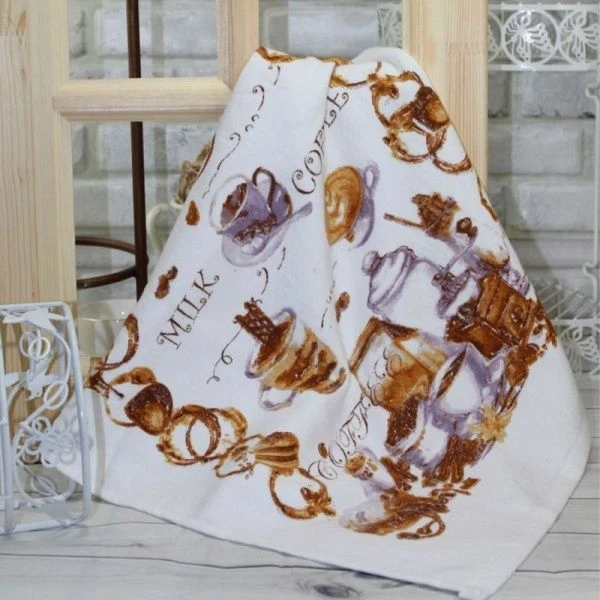 Полотенце 46*70см махровое двустороннее кофейное 4213067