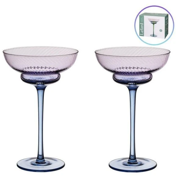 Креманки набор 2шт 220мл стекло Twist & Shine фиолетовый (8)