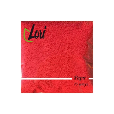 Салфетки бумажные набор 75шт однослойные ЛОРИ Папир красные (30)