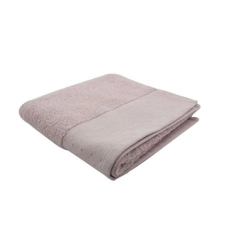 яяяПолотенце махровое 50*90см с бордюром КОНТЕЙ светло-сиреневый горох (пл.420)