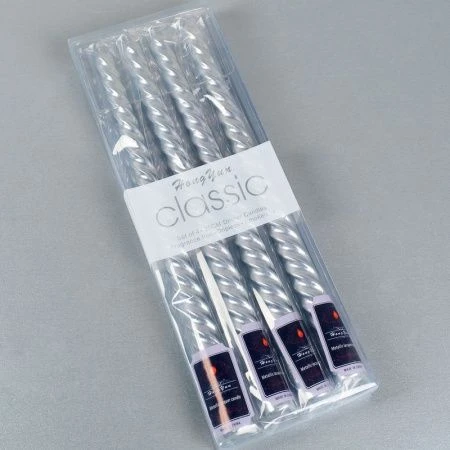 Набор свечей парафин 4шт. 25*1,7см серебро FG-190 (72) Набор свечей парафин 4шт. 25*1,7см серебро FG-190 (72)