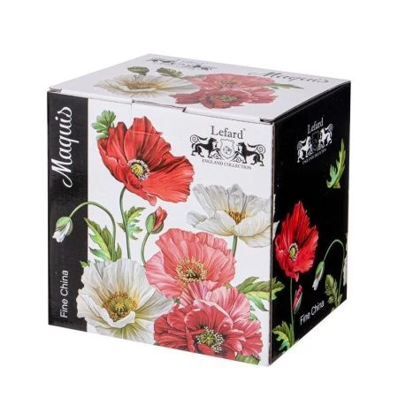 Чайный набор 2пр фарфор МАКИ на 1 персону 500мл (18)