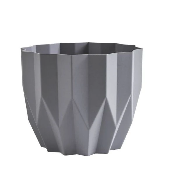 Кашпо 800мл 10,5*13см пластик ГЕОМЕТРИЯ серый жемчуг (27)