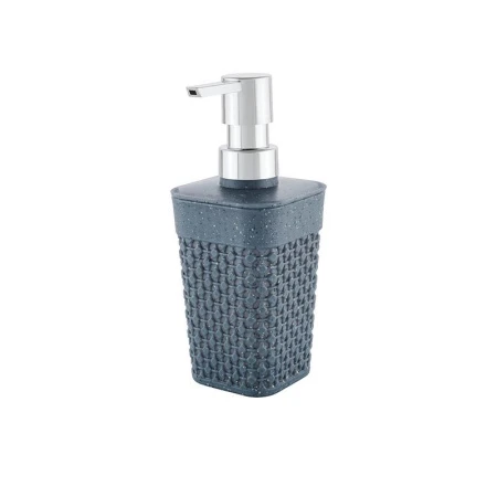 Дозатор для жидкого мыла 400мл 7,5*7,5*17,8см пластик Stone темный камень (16)