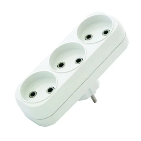 Разветвитель (тройник) пластик без заземления 10А