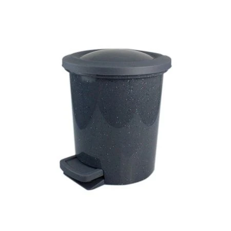 Контейнер для мусора 6л пластик Stone темный камень с педалью (2)