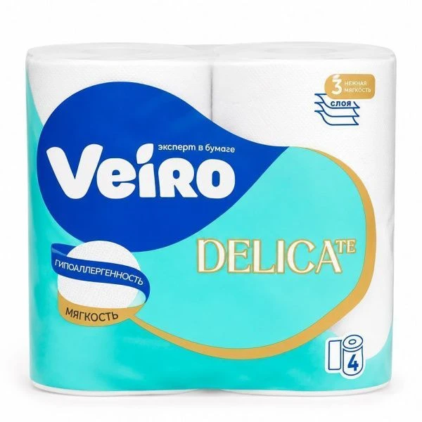 Бумага туалетная 4шт 17,5м VEIRO ELITE 3-х слойная (10)