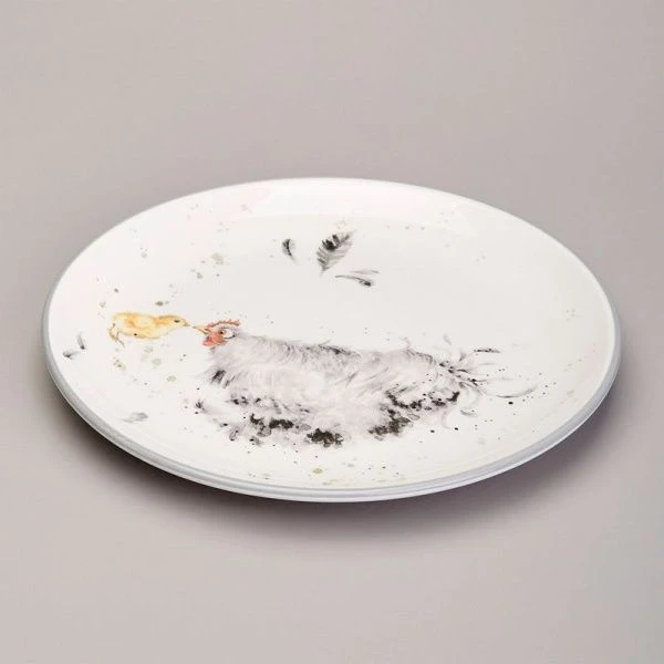 Тарелка мелкая 21*2,5см керамика FUNNY HENS десертная (24)