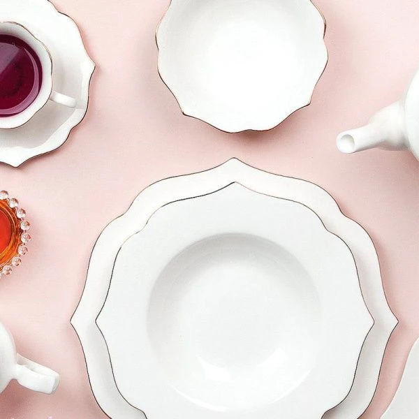 Блюдо 35*25,7*2,5см фарфор Belle отводка золотом овальное (12)