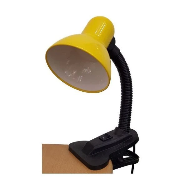 Лампа-прищепка с выключателем металл/пластик UT-123 желтая 60Вт Е27, шнур 1,5м (70)