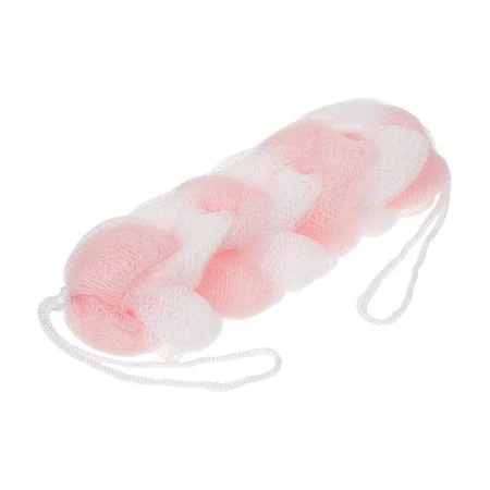 Мочалка 22*5см (42*5см с ручками) нейлон Косичка soft микс (30)