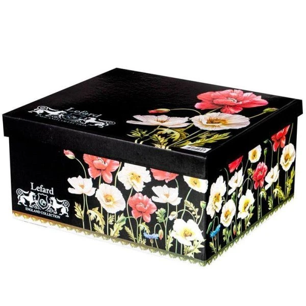 Чайный набор 4пр фарфор МАКИ на 2 персоны 250мл черный (18)