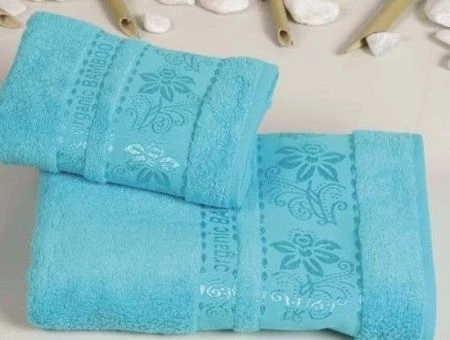 яяяНабор полотенец 2пр 50*90/70*140 бамбук Karna ORGANIC (Бирюзовый)