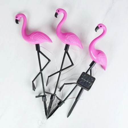 Гирлянда садовая на солнечной батарее Фламинго 3шт 53*18см  пластик PM-1055  (36)