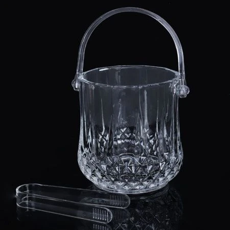 Ведерко для льда 12*12,5см стекло с щипцами 2365 (12)