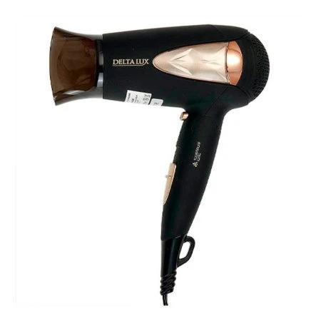 Фен складной пластик DELTA LUX DL-0935 черно-золотой 1400Вт (24) Фен складной пластик DELTA LUX DL-0935 черно-золотой 1400Вт (24)