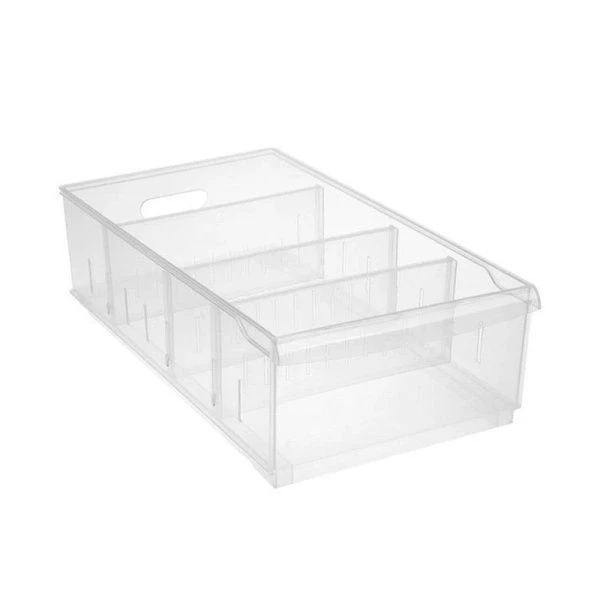 Контейнер универсальный 11,5л 24,2*45*12,9см пластик ROLLY прозрачный на роликах (4)