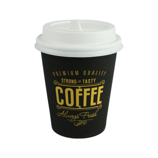 Стакан бумажный 200мл с крышкой Always Fresh черный лайт SP9 (50/1000)