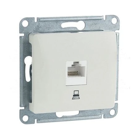 Розетка компьютерная пластик RJ45,кат.5е 1-местная ГЛОССА (скр.уст)механизм белая GSL000181K(10/160) Розетка компьютерная пластик RJ45,кат.5е 1-местная ГЛОССА (скр.уст)механизм белая GSL000181K(10/160)