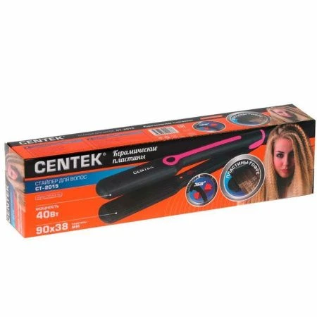 Выпрямитель-гофре для волос 40Вт Centek CT-2015 черн/фиолет, керамические пластины 90*38мм, LED (24)