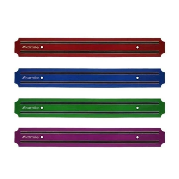 Держатель для ножей магнитный 38*5*1,5см металл (красный, синий, зеленый, фиолетовый) арт. 1052 (6/24)