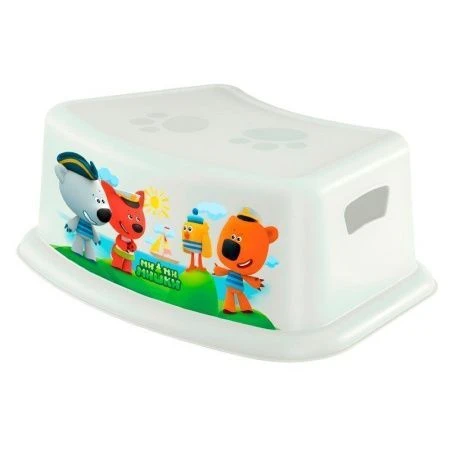 Табурет-подставка детский 375*250*130мм пластик МИ-МИ-МИШКИ белый (12)