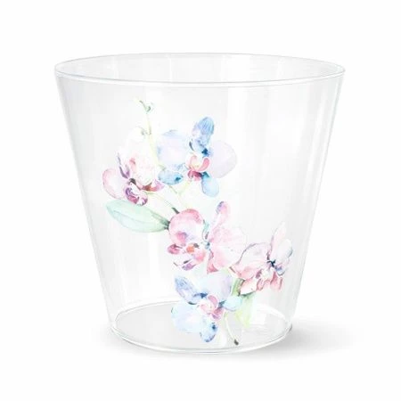 Горшок для цветов 1,6л 160мм пластик London Orchid Deco голубая орхидея (16)