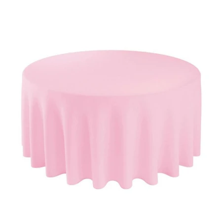 Скатерть одноразовая полиэтилен d213см круглая розовая 30В-2 (144)