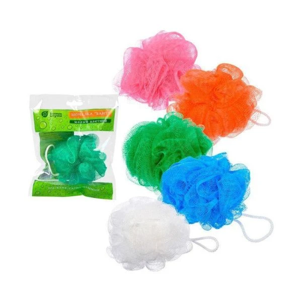 Мочалка нейлон Бант малый цветной (30)