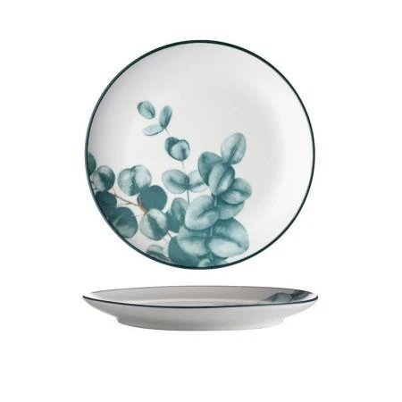 Тарелка мелкая 16см керамика BILLIBARRI EUCALYPT LEAF десертная (6)